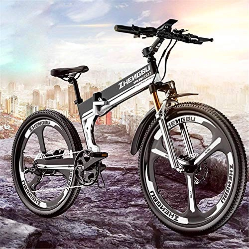 Electric Bike : Electric Bike Electric Mountain Bike Electric Mountain Bikes, 26-Inch Folding Aluminum Alloy Electric Bikes, 48V400V Soft Tail Bikes, 12AH / 90Km Battery Life, Worry-Free Travel for Men and Women for th