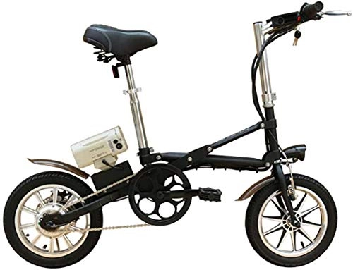Electric Bike : Electric Bike Electric Mountain Bike Electric Snow Bike, 14-inch mini one second folding variable speed electric bicycle lithium battery assisted electric bicycle with Removable Large Capacity Lithium