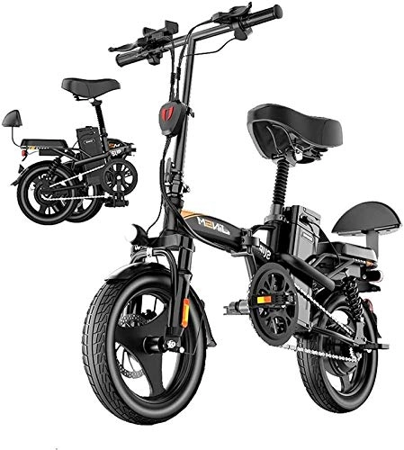 Electric Bike : Electric Bike Electric Mountain Bike Electric Snow Bike, Adults Electric Bike, Foldable Bike With 350W Brushless Motor, 14 Inch Wheel Max Speed 30 Km / h E-Bike For Adults And Commuters Lithium Battery