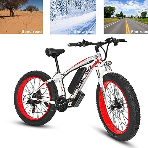 Electric Bike : Electric Bike Electric Mountain Bike Electric Snow Bike, Electric Bike Adults Electric Mountain Bike 26In Power Assist Commuter Bicycle, 500W 48V 15AH Lithium Battery Aluminum Alloy Mountain Cycling B