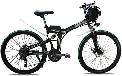 Electric Bike : Electric Bike Electric Mountain Bike Electric Snow Bike, Electric Bikes for Adults, 26" Folding Bike, 500W Snow Mountain Bikes, Aluminum Alloy Mountain Cycling Bicycle, Full Suspension E-Bike with 7-S
