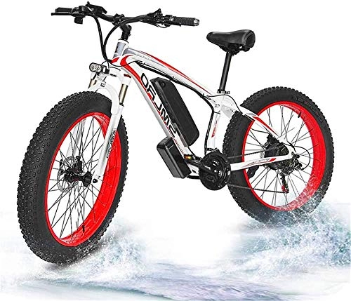 Electric Bike : Electric Bike Electric Mountain Bike Electric Snow Bike, Electric Fat Tire Bike Powerful 26"X4" Fat Tire 500W Motor 48V / 15AH Removable Lithium Battery Ebike Moped Snow Beach Mountain Bicycle, Electric