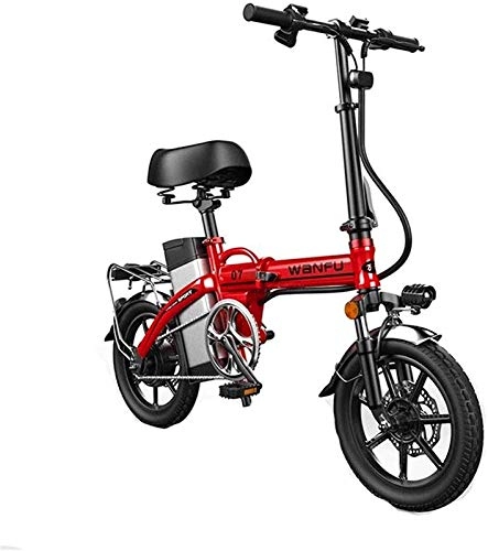 Electric Bike : Electric Bike Electric Mountain Bike Electric Snow Bike, Fast Electric Bikes for Adults 14 inch Wheels Aluminum Alloy Frame Portable Folding Electric Bicycle Safety for Adult with Removable 48V Lithiu