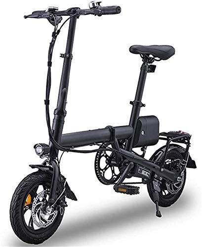 Electric Bike : Electric Bike Electric Mountain Bike Electric Snow Bike, Folding Electric Bike Lightweight Foldable Compact Ebike for Commuting & Leisure, 350W 12 Inch 36V Lightweight with LED Headlights, Maximum Loa