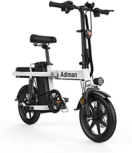 Electric Bike : Electric Bike Electric Mountain Bike Fast Electric Bikes for Adults 14 Inch Folding Electric Bike 48v 8ah Lithium Battery Electric Bicycle Light Driving Adult Battery Detachable Aluminum Alloy Commute
