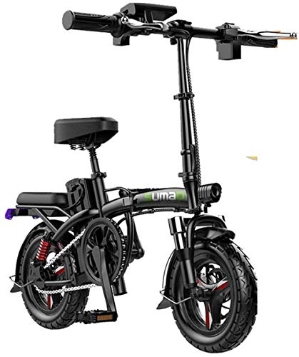 Electric Bike : Electric Bike Electric Mountain Bike Fast Electric Bikes for Adults Folding Electric Bike for Adults, 14" Electric Bicycle / Commute Ebike Travel Distance 30-180 Km, 48V Battery, 3 Speed Transmission Ge