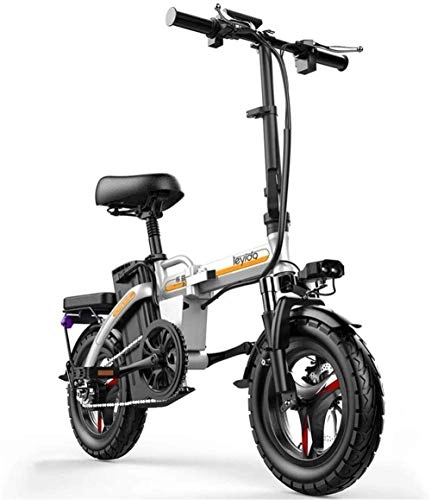 Electric Bike : Electric Bike Electric Mountain Bike Fast Electric Bikes for Adults Folding Portable Electric Bicycle Adult Hybrid Bike 48V Removable Lithium Ion Battery 400W Motor 14 inch Road Bike Motorcycle Scoote