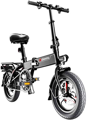 Electric Bike : Electric Bike Electric Mountain Bike Fast Electric Bikes for Adults Lightweight Magnesium Alloy Material Folding Portable Easy to Store E-Bike 36V Lithium Ion Battery with Pedals Power Assist 14 inch