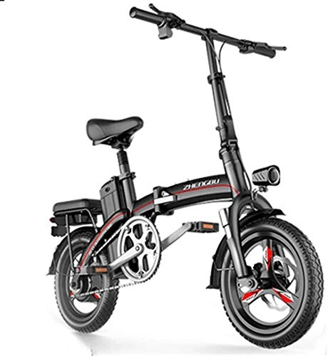 Electric Bike : Electric Bike Electric Mountain Bike Fast Electric Bikes for Adults Small Electric Bicycle for Adults, Folding Electric Bike, Commute Ebike with Frequency Conversion High-speed Motor, City Bicycle Max Sp