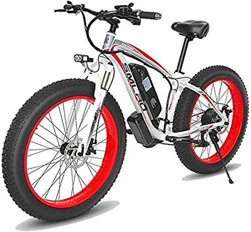 Electric Bike : Electric Bike Electric Mountain Bike Fat Electric Mountain Bike, 26 Inches Electric Mountain Bike 4.0 Fat Tire Snow Bike 1000W / 500W Strong Power 48V 10AH Lithium Battery for the jungle trails, the s