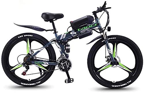 Electric Bike : Electric Bike Electric Mountain Bike Folding Adult Electric Mountain Bike, 350W Snow Bikes, Removable 36V 10AH Lithium-Ion Battery for, Premium Full Suspension 26 Inch Electric Bicycle for the jungle