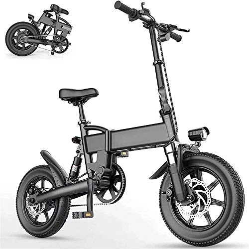 Electric Bike : Electric Bike Electric Mountain Bike Folding Electric Bike 15.5Mph Aluminum Alloy Electric Bikes for Adults with 16" Tire and 250W 36V Motor E-Bike City Commute Waterproof 3-Mode Electric Bicycle for