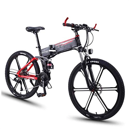 Electric Bike : Electric Bike Electric Mountain Bike Folding Electric Bike, 350W 26'' Aluminum Alloy Electric Bicycle with Removable 36V 8AH Lithium-Ion 27 Speed Shifter Dual Disc Brakes Unisex for the jungle trails,