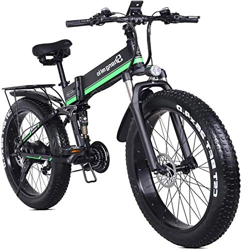 Electric Bike : Electric Bike Electric Mountain Bike Folding Electric Bike for Adults 26" Electric Bicycle / Commute Ebike with 1000W Motor 48V 12.8Ah Battery Professional 21 Speed Transmission Gears for the jungle tra