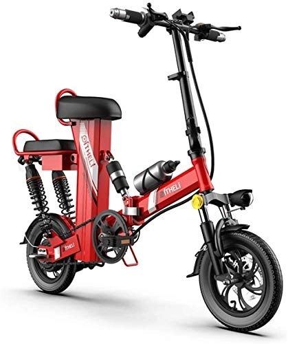 Electric Bike : Electric Bike Electric Mountain Bike Folding Electric Bike for Adults City Bicycle 3 Riding Modes with 350W Motor, 12" Lightweight Folding E-Bike Max Speed 25Km / H for Outdoor Cycling Work Out for the