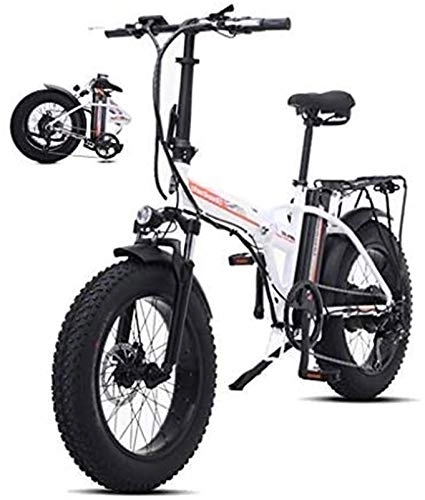 Electric Bike : Electric Bike Electric Mountain Bike Folding Electric Bike For Adults, Electric Bicycle / Commute Ebike With 5000W Motor, 48V 15Ah Battery, Professional 7 Speed Transmission Gears 4.0 Fat Tires for the
