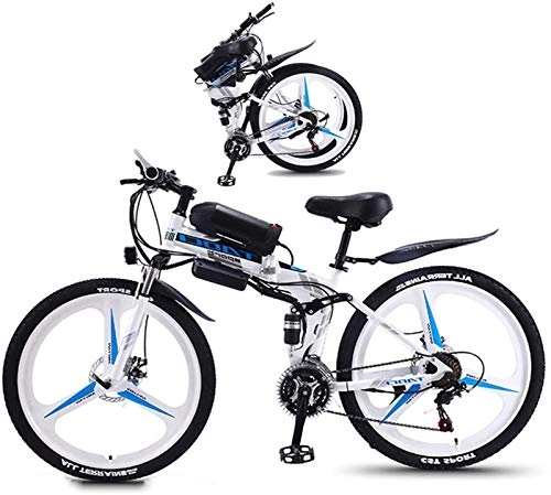Electric Bike : Electric Bike Electric Mountain Bike Folding Electric Mountain Bike 26 Inch Fat Tire Ebike 350W Motor, Full Suspension And 21 Speed Gears with LCD Backlight 3 Riding Modes for Adult And Teens for the