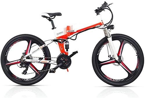 Electric Bike : Electric Bike Electric Mountain Bike Folding Electric Mountain Bike, 26'' with 350W Motor Commute Traveling Adult Electric Bicycle 48V Removable Battery Optional Dual Battery Style Up To 180KM Battery
