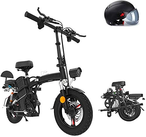 Electric Bike : Electric Bike Electric Mountain Bike Folding Electric Mountain Bike 48V Removable Lithium Battery Beach Snow Bicycle 14" Ebike 350W Electric Moped Electric Bicycles for the jungle trails, the snow, th