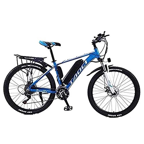 Electric Bike : Electric Bike Electric Mountain Bike for Adult Aluminum Alloy Bicycles All Terrain 26" 36V 350W 13Ah Detachable Lithium Ion Battery Smart Mountain Ebike for Mens ( Color : Blue , Size : 10AH / 65km )