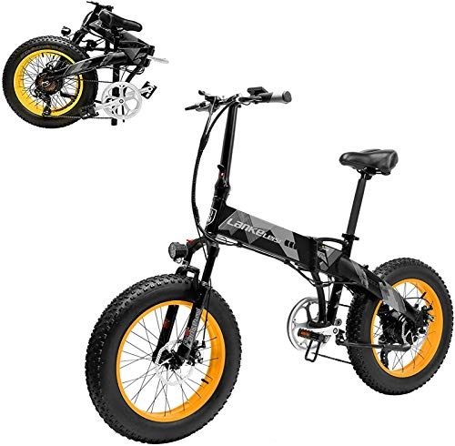 Electric Bike : Electric Bike Electric Mountain Bike Upgrade Electric Moped Bicycle- 48V 1000W High-Power Electric Foldable Aluminum Mountain / City / Road Bike- 35km / h with 20 x 4 Inch Fat Tires， 7 Speeds - for Men Wome