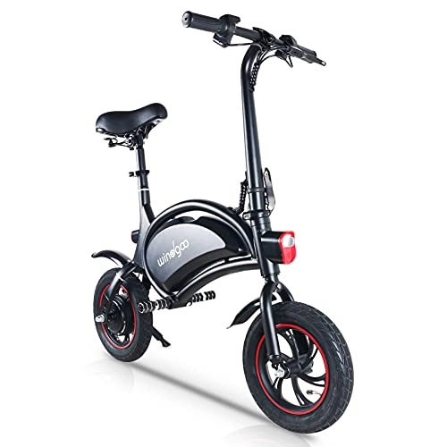 Electric Bike : Electric Bike, Fold Electric Bike, Windgoo Electric Bike 12’’ with 350W Motor, 36V Rechargeable Lithium Battery, Fast Electric Scooter for Adults and Kids-Black