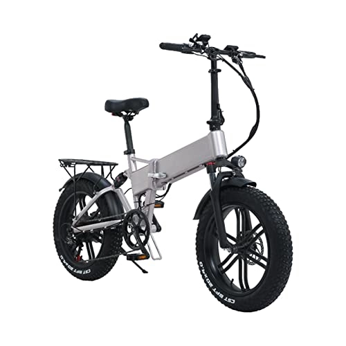 Electric Bike : Electric Bike Foldable 2 Seat for Adults Electric Bicycle 800w 48v Lithium Battery 4.0 Fat Tire Folding E Bike (Color : Gray, Size : One Batteries)