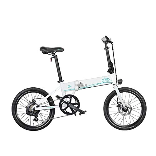Electric Bike : Electric Bike Foldable, 20 inch Lightweight 250W Motor 10.4Ah E Bike Pedal Assist with 3 Gear Power Boost Foldable Bike LCDDisplay Top Speed 25km / h, Electric Bike for Man, Women (FIIDO D4S White)