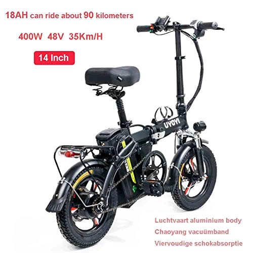 Electric Bike : Electric Bike Foldable, Max Speed 35Km / H, 14" Super Lightweight, 400W / 48V Removable Charging Lithium Battery, 18Ah / 22Ah / 25Ah Optional, for Outdoor Cycling Travel Work Out And Commuting, 18Ah