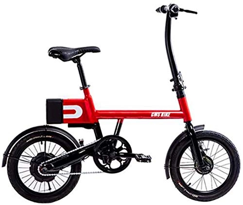 Electric Bike : Electric Bike Folding Electric Bike Removable Lithium-Ion Battery for Adults 250W Motor 36V Urban Commuter Folding E-Bike City Bicycle Max Speed 25 Km / H (Color : Red)