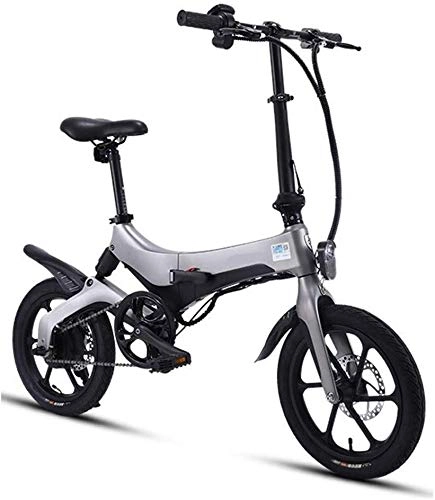 Electric Bike : Electric Bike Folding Electric Car Adult Bicycle Small Travel Battery Car Mini Generation Driving Bicycle Portable Lithium Battery Detachable 36V (Color : Gray)