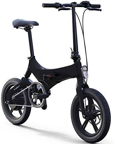 Electric Bike : Electric Bike Folding Electric Car Small Battery Car for Men and Women Ultra Light Portable Lithium Battery Adult Travel Bicycle Black 36V (Color : Black)