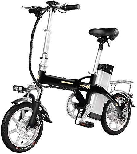 Electric Bike : Electric Bike Folding Electric Car Small Foldable Lithium Battery to Travel on Behalf of the Bicycle to Help Men and Women Motorcycle Bicycle 48V (Color : Black, Size : 80V)