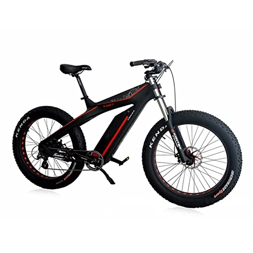 Electric Bike : Electric Bike for Adults 1000W 48V 26 Inch Fat Tire All Terrain Mountain Snow Bicycle Carbon Fiber E Bikes