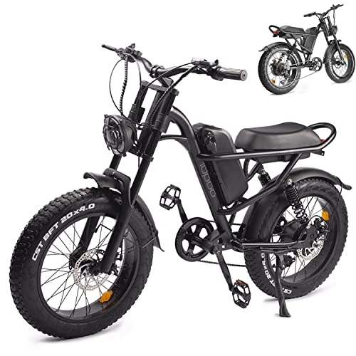 Electric Bike : Electric Bike for Adults, 20"×4 Fat Tire Mountain Bike SHIMANO 7 Speed Electric Bicycles for Men, 37Miles Long Range Electric Dirt Bike, 48V Electric Motorcycle for Outdoor Cycling Motorbikes