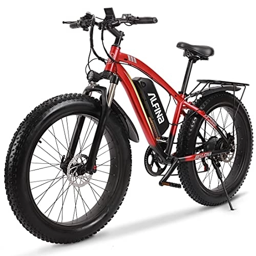 Electric Bike : Electric Bike for Adults 26" Fat Tire E-Bike, 48V BAFANG Motor 17.5Ah Removable Battery, Lockable Suspension Fork Mountain Pedal Assist Electric Bicycle