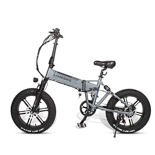 Electric Bike : Electric Bike for Adults and Teens Folding Ebike 48V 500W 10AH 20 x 4.0 Inch Fat Tire 7 speed with 14 inch Tire LCD Screen for Sports Outdoor Cycling Travel Commuting, Silver