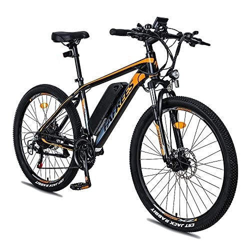 Electric Bike : Electric Bike for Adults, Electric Mountain Bicycle with Rear Carrier Rack, 36V 10Ah Removable Battery, 250W Motor 21 Speed City Bike Commuting (Black)