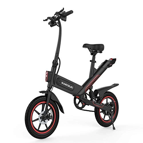 Electric Bike : Electric Bike for Adults, Foldable Electric Bicycle 350W Motor, 3-Working Mode, 14-inch Tires E-bike City Bicycle with Pedal, Central Shock Absorption, 40-50km Range Cycling Electric Bikes Commuting