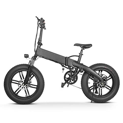 Electric Bike : Electric Bike for Adults with 500W 36V 10Ah Removable Lithium Battery, Foldable 20 inch Fat Tire Mountain Bike with Shimano 7-Speed and Dual Mechanical Disc Brakes