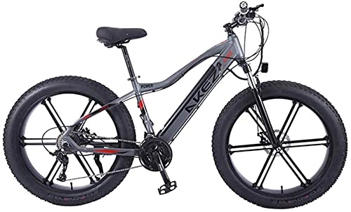 Electric Bike : Electric Bike Mountain Bicycle for Adult City E-Bike 26 Inch Light Portable 350W High Speed Electric Mountain Bike E-Bike Three Working Modes (Color : Grey)