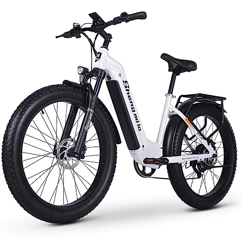 Electric Bike : Electric Bike, MX06 City E Bike, 26" Wide tyres Electric Bicycle Commute Trekking Bike with 48V 17.5Ah Removable Battery, Shimano 7 Gears E Mountainbike for Adults