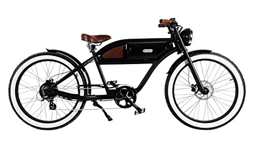 Electric Bike : Electric Bike Stadtcruiser Vintage Style Greaser Greaser Black / White
