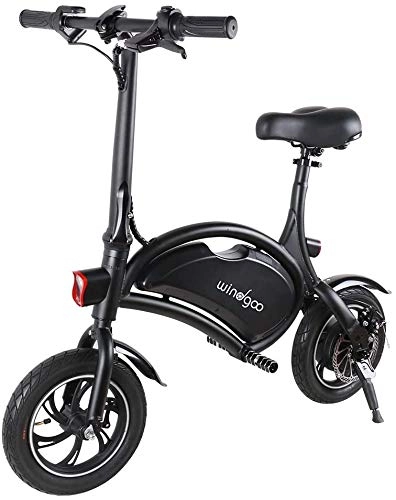 Electric Bike : Electric bike Urban Commuter Folding E-Bike top speed 25 km h 12 inch super light weight removable lithium battery with 350 W 36 V unisex bike (Color : B3Black)