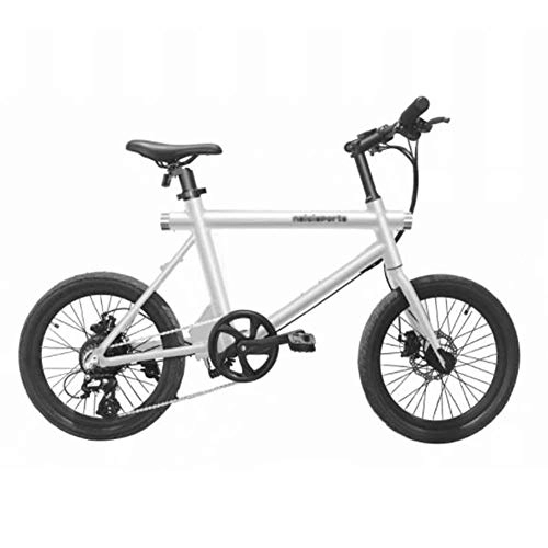 Electric Bike : Electric Bikes Bicycle 20 Inch Tires, Aluminum Alloy Fork Bikes Double Disc Brake Adult Bicycle Outdoor Cycling, White