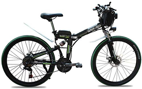 Electric Bike : Electric Bikes, Electric Bikes for Adults, 26" Folding Bike, 500W Snow Mountain Bikes, Aluminum Alloy Mountain Cycling Bicycle, Full Suspension E-Bike with 7-Speed Professional Transmission, E-Bike