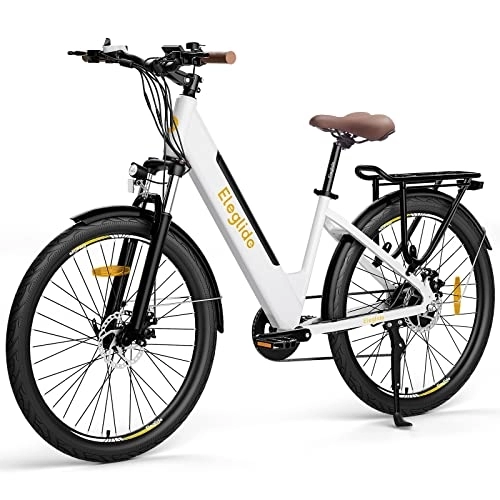 Electric Bike : Electric Bikes, Eleglide T1 Step-Thru Electric City Bike, 27.5" Electric Bicycle Commute Trekking E-bike with 36V 12.5Ah Removable Li-Ion Battery, LCD Display, Shimano 7 Speed Transmission Gears