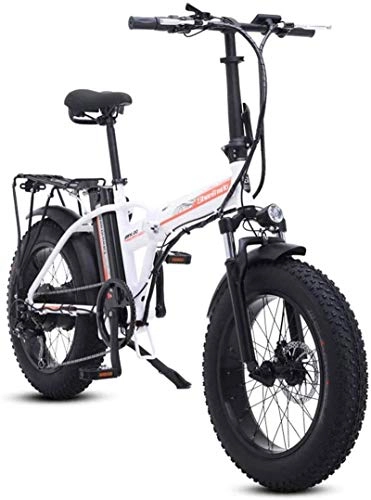 Electric Bike : Electric Bikes, Fast Electric Bikes for Adults 20 Inch Electric Bicycle, Aluminum Alloy Folding Electric Mountain Bike with Rear Seat, Motor 500W, 48V 15AH Lithium Battery, Urban Commuter Waterproof E