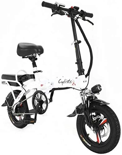 Electric Bike : Electric Bikes, Fast Electric Bikes for Adults Portable Bikes Detachable Lithium Battery 48V 400W Adults Double Shock Absorber Bikes with 14 inch Tire Disc Brake and Full Suspension Fork , E-Bike