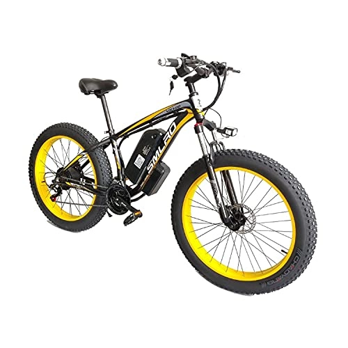 Electric Bike : Electric Bikes For Adult, 4.0 Fat Tire Bike / 350W 48V Super Power Electric Bikes With Removable Lithium Battery And Battery Charger And Three Working Modes With Rear Seat(Color:Black yellow)